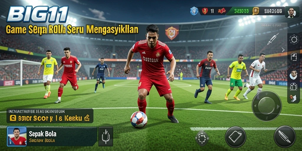 Tampilan antarmuka game Sepak Bola BIG11 yang menarik dan interaktif.