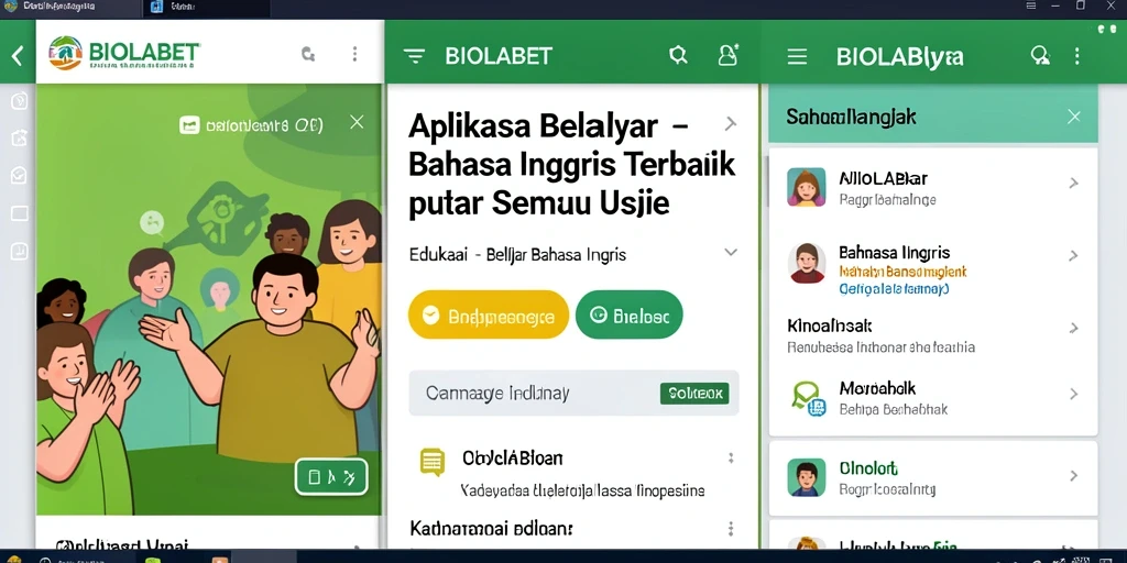 Antarmuka aplikasi BIOLABET yang interaktif dan menarik.