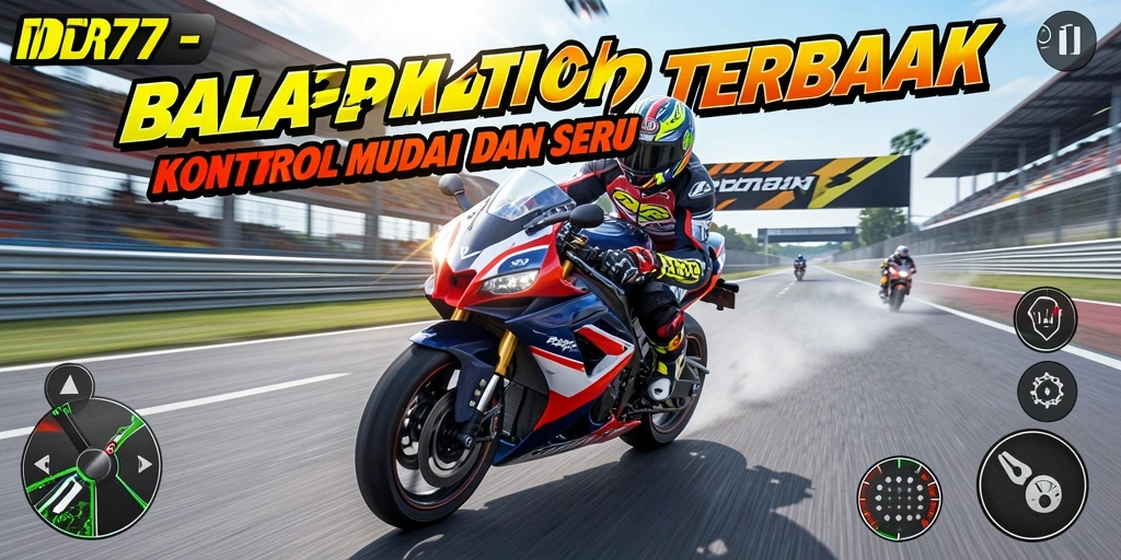 Antarmuka menarik dengan berbagai pilihan motor balap yang cepat.