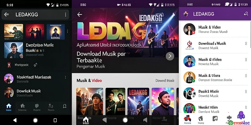 Antarmuka LEDAKGG yang intuitif untuk Download Musik dengan mudah.