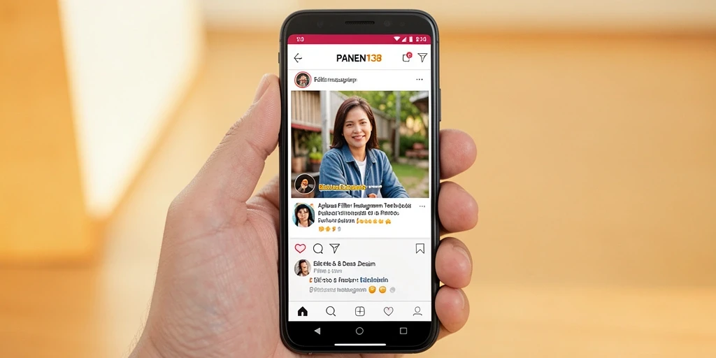 Antarmuka aplikasi Filter Instagram PANEN138 yang menarik dan mudah digunakan.